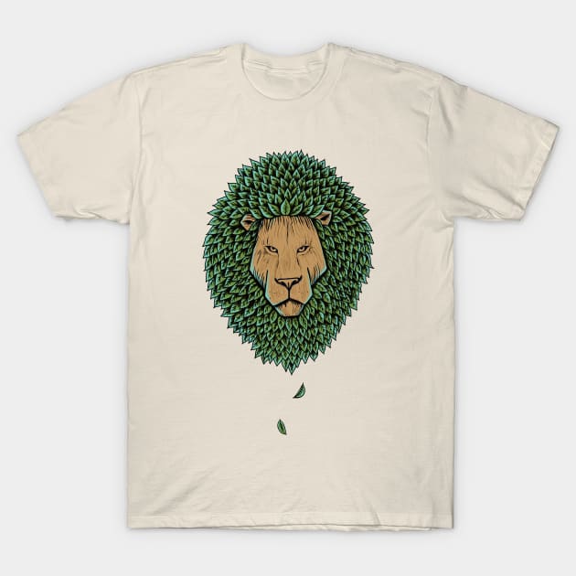 wood lion T-Shirt by coffeeman